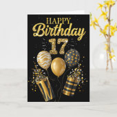 Happy 17th Birthday Kaart (Gele Bloem)
