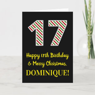 Happy 17th Birthday & Merry Kerstmis, aangepaste n Kaart