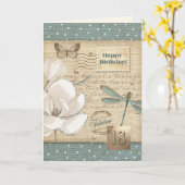 Happy 18th Birthday Art Kaart (Gele Bloem)