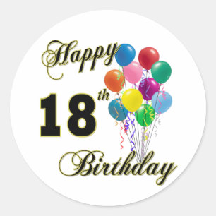 Happy 18th Birthday Gifts Ronde Sticker