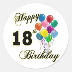 Happy 18th Birthday Gifts Ronde Sticker