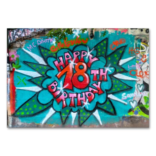 Happy 18th Birthday Graffiti Kaart (Voorkant)