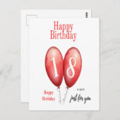 Happy 18th Birthday Kaart (Voorkant / Achterkant)