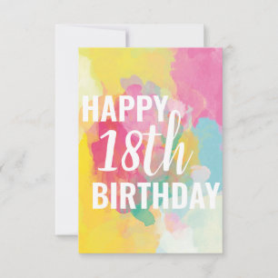 Happy 18th Birthday Kaart ("Gradients Waterverf")