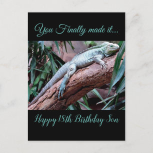 Happy 18th Birthday Son lizard Briefkaart