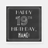 HAPPY 19th BIRTHDAY; Art Deco Style; aangepaste na Servet (Voorkant)