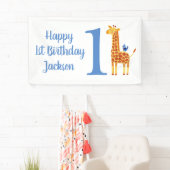Happy 1st Birthday Giraffe Party Spandoek (Insitu)