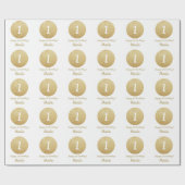 Happy 1st Birthday Gold Glitter en White Cadeaupapier (Vlak)