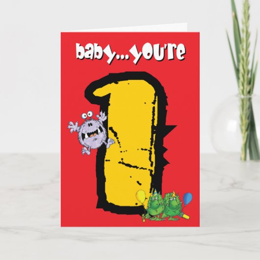 Happy 1st Birthday Kaart (Voorkant)