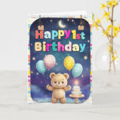 Happy 1st Birthday Kaart (Gele Bloem)