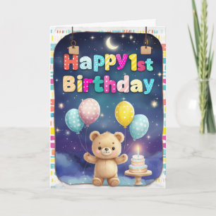 Happy 1st Birthday Kaart