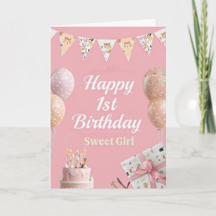 Happy 1st Birthday Kaart