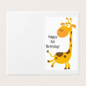 Happy 1st Birthday - Kaart voor kinderen (Buitenkant ongevouwen)