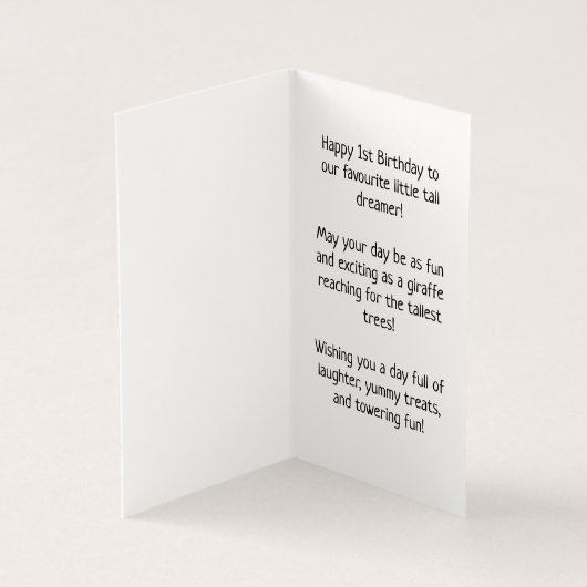 Happy 1st Birthday - Kaart voor kinderen (Binnen)
