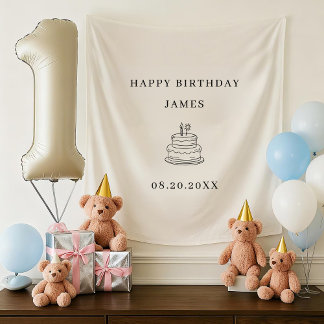 Happy 1st Birthday Personalized Kids Birthday Name Wandkleed
