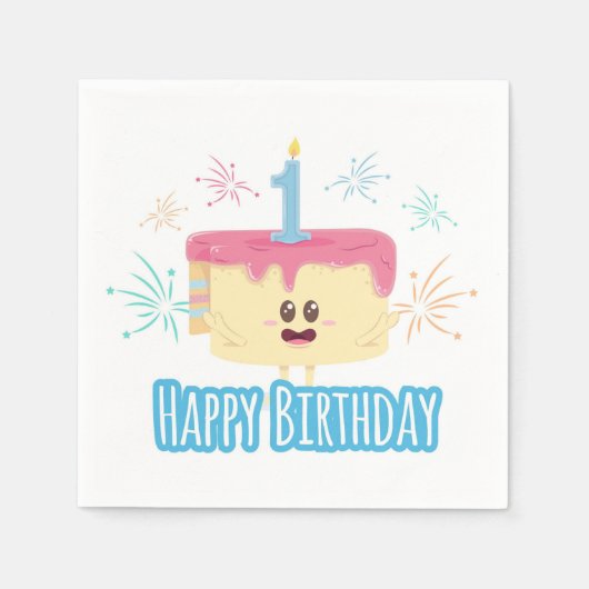 Happy 1st Birthday Servet (Voorkant)