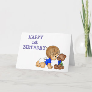 **HAPPY 1st BIRTHDAY" SPECIALE BABY BOY Kaart