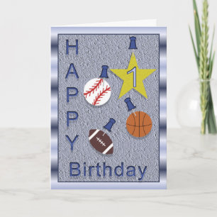 Happy 1st Birthday Sportthema Kaart