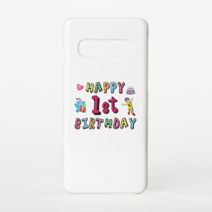 Happy 1st Birthday voor 1 jaar oude Kinderen B-dag Samsung Galaxy S10 Hoesje
