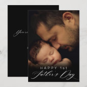 Happy 1st Elegant Script-foto Feestdagenkaart (Voorkant / Achterkant)