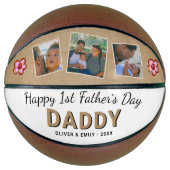 Happy 1st Father's Day Dad Keepomwille 3 Foto Basketbal (Voorkant)