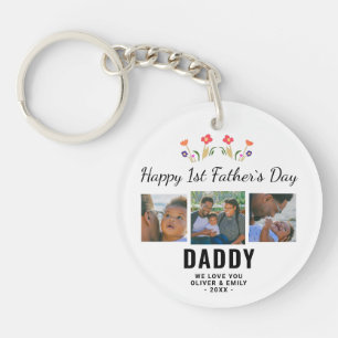 Happy 1st Father's Day Dad Keepomwille 3 Foto Sleutelhanger