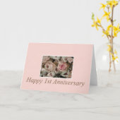 Happy 1st Jubileum rozen Kaart (Gele Bloem)