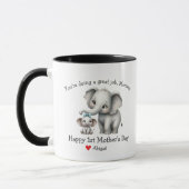Happy 1st Moederdag Mama & baby Elephant Mok (Links)