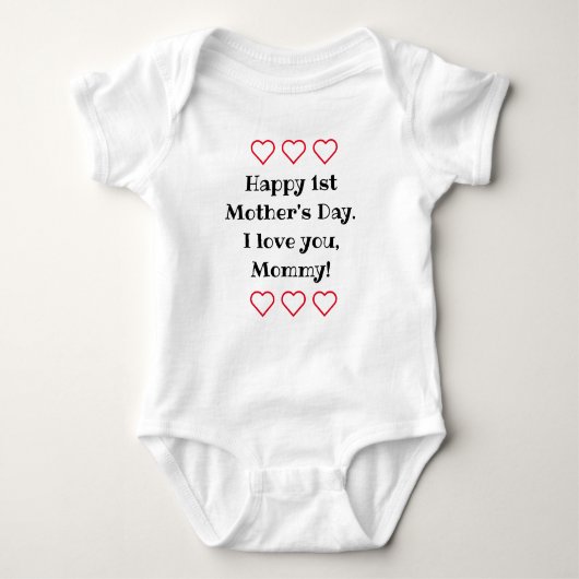 Happy 1st Moederdag, mama, Gift uit baby, Bab Romper (Voorkant)