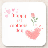 Happy 1st Moederdag op een Bier Onderzetter (Voorkant)