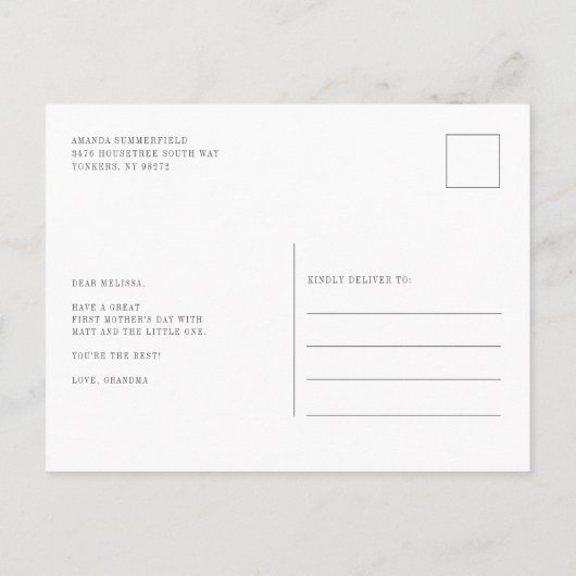 Happy 1st Moederdag van moeder in wet Briefkaart (Achterkant)