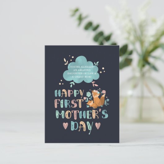 Happy 1st Moederdag van moeder in wet Briefkaart (Staand voorkant)