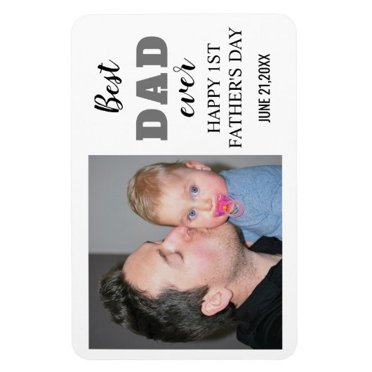 Happy 1st Vaderdag 2022 Best Dad Ever Photo Magneet (Verticaal)
