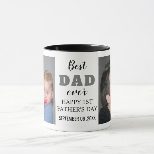 Happy 1st Vaderdag 20XX Best Pap Ever Photo Mok (Midden)