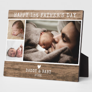 Happy 1st Vaderdag 3 Photo Rustic Wood Fotoplaat