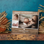 Happy 1st Vaderdag 3 Photo Rustic Wood Fotoplaat (Zijkant)