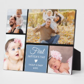 Happy 1st Vaderdag Black Blue 4 foto Collage Fotoplaat (Zijkant)