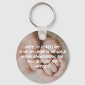 Happy 1st vaderdag foto stijlvol sleutelhanger (Achterkant)