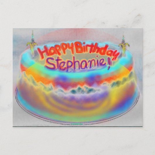 Happy 2014 Birthday Stephanie Post Card Briefkaart (Voorkant)