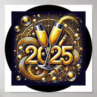Happy 2025 Digital Download - Perfect voor DTF Poster