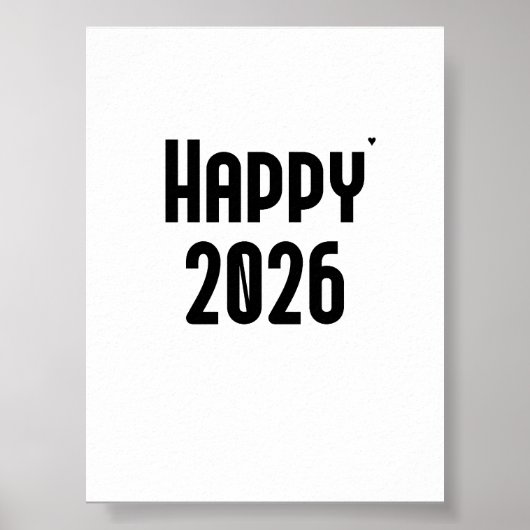 Happy 2026 - minimalistic typography poster (Devant)