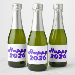 Happy 2026 sparkling wijnetiket