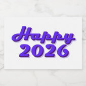 Happy 2026 sparkling wijnetiket (Enkel label)