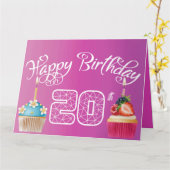 Happy 20-jarige verjaardag Elegant Fun-ontwerp Kaart (Gele Bloem)