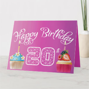 Happy 20-jarige verjaardag Elegant Fun-ontwerp Kaart