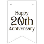 Happy 20th Anniversary Slagbanner Vlaggenlijn Vlaggetjes (Tweede vlag)