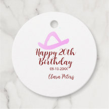 Happy 20th birthday pink cowboy girl name date sim