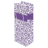 Happy 20th Birthday Random Number Pattern Paars S Wijn Cadeautas (Achterkant Gekanteld)