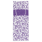 Happy 20th Birthday Random Number Pattern Paars S Wijn Cadeautas (Achterkant)
