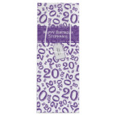 Happy 20th Birthday Random Number Pattern Paars S Wijn Cadeautas (Voorkant)
